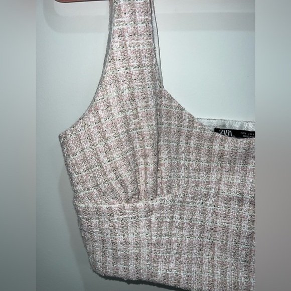 NWOT pink tweed ZARA crop - size L - Picture 6 of 12